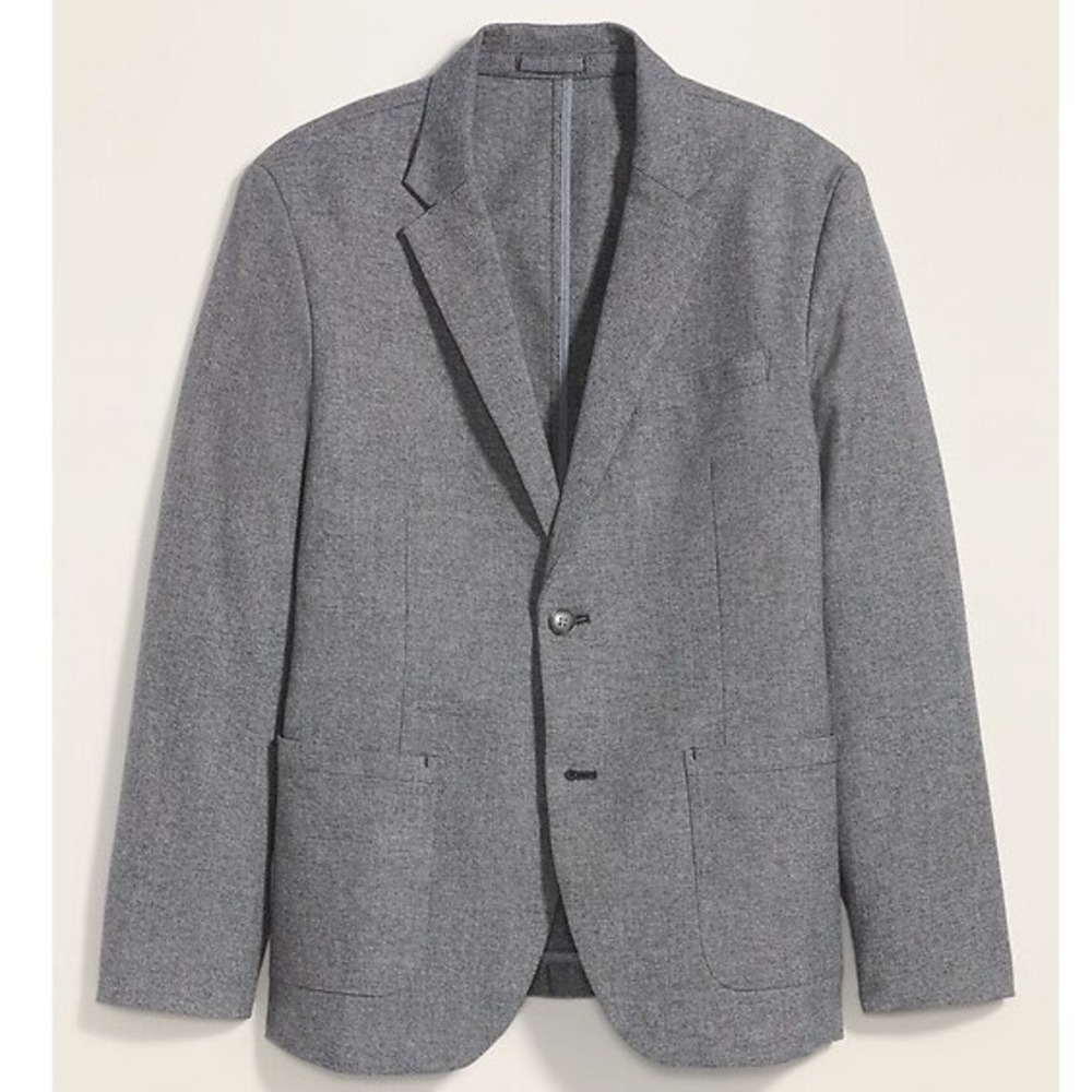 Old Navy Mens Medium Blazer Cotton Suit Jacket Business Casual Office Gray